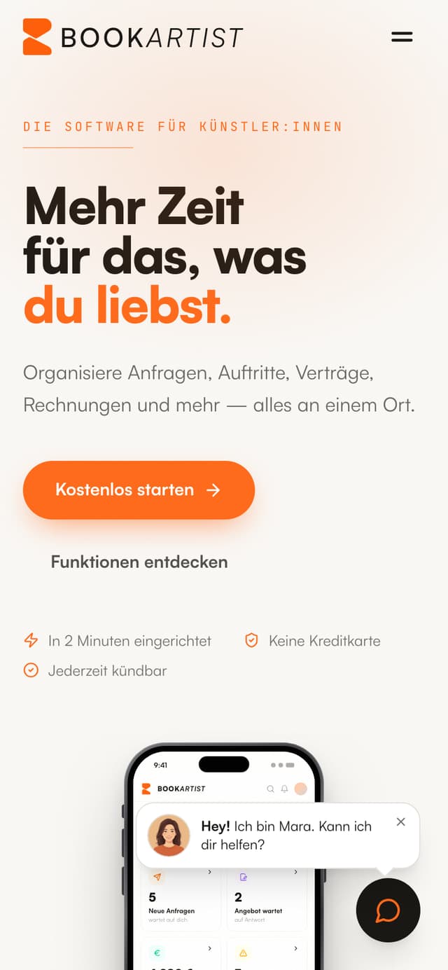 Bookartist auf dem Handy