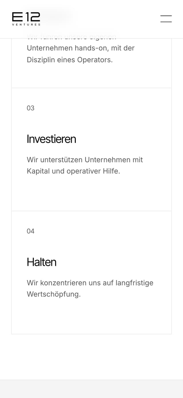 E12 Ventures auf dem Handy