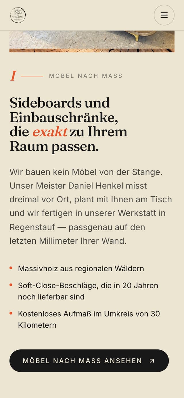 Handwerkskunst Henkel auf dem Handy