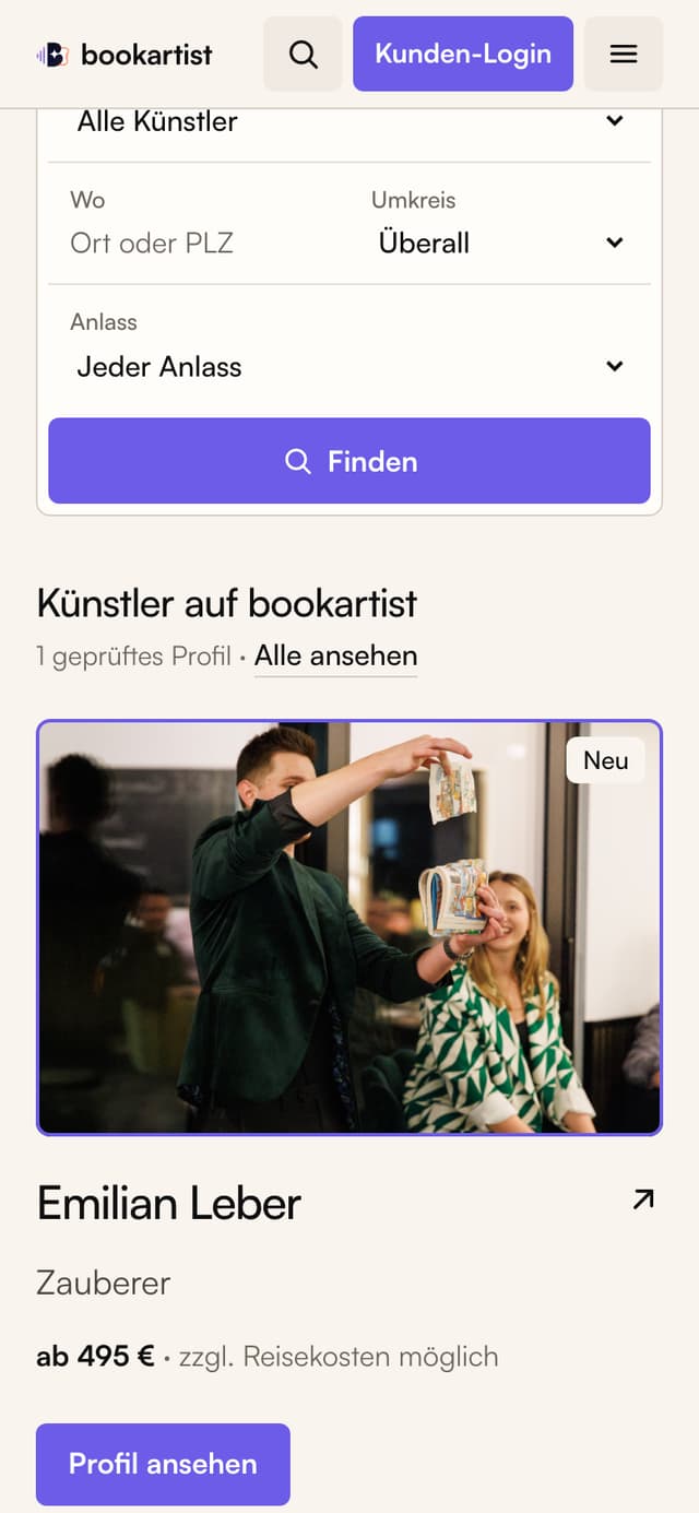Bookartist Marktplatz auf dem Handy