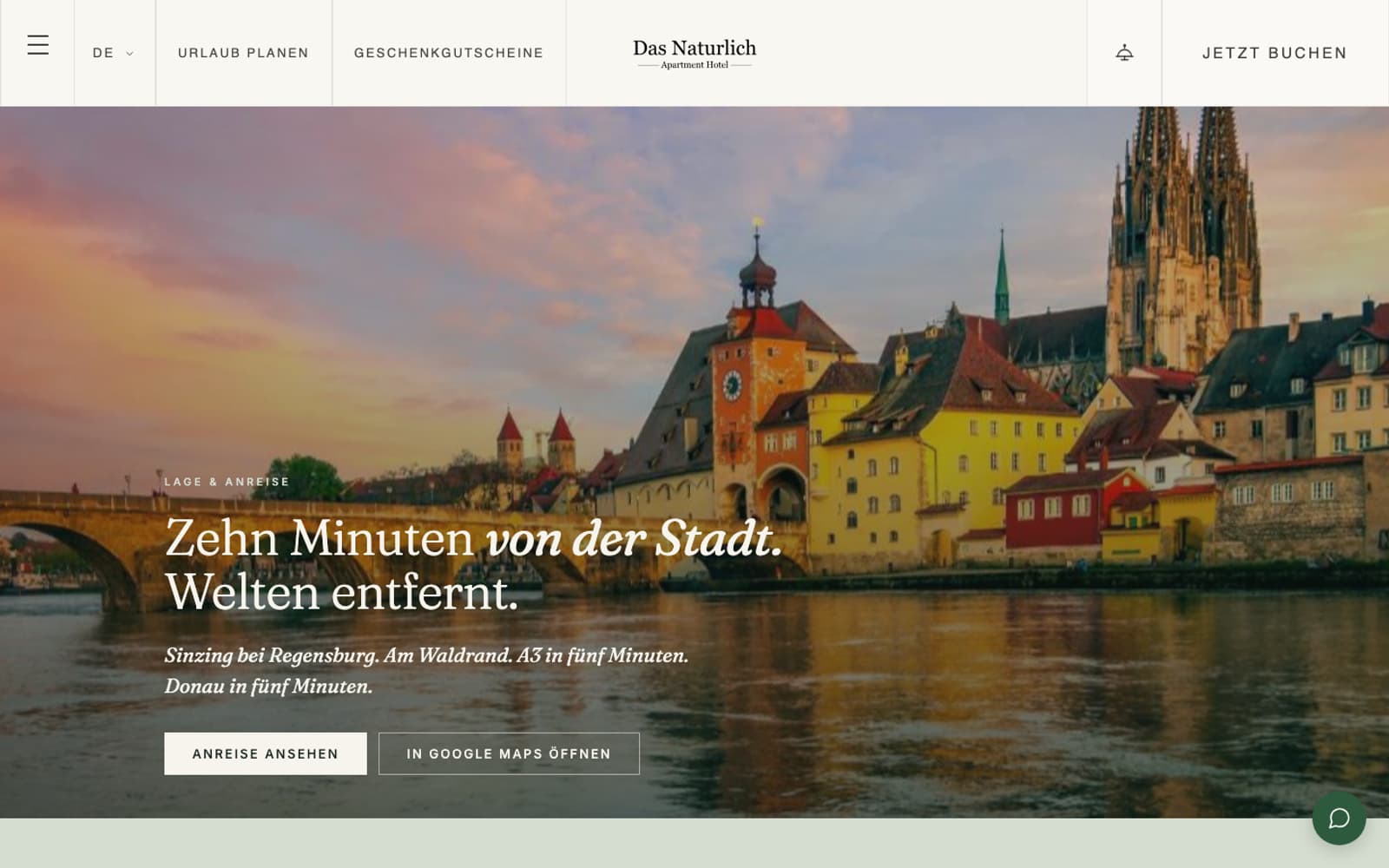 Ausschnitt der Website von Das Natürlich